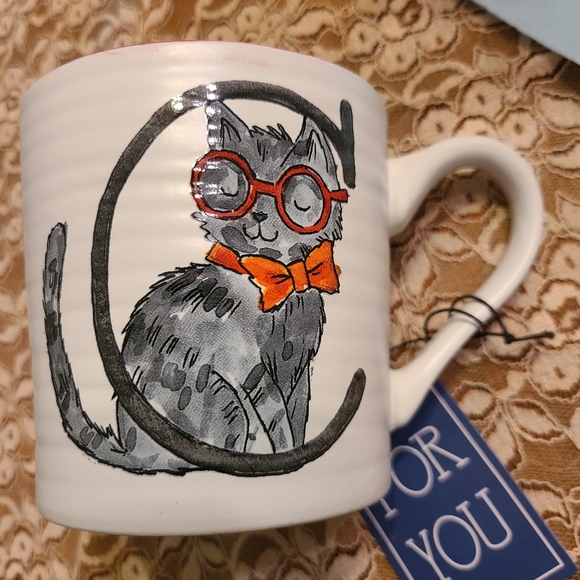 COPY - Two Cat Letter "C" Coffee Mugs - Picture 2 of 4